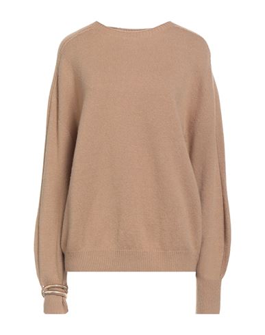 Simona Corsellini Woman Sweater Camel Size S Merino Wool, Cashmere In Sand