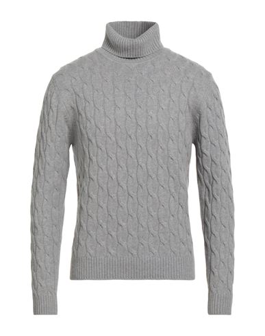 Luigi Borrelli Napoli Man Turtleneck Grey Size 46 Wool, Silk, Cashmere In Gray
