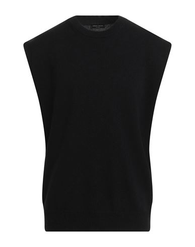 Roberto Collina Man Sweater Black Size 40 Merino Wool, Cashmere In Black