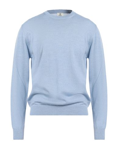 Luigi Borrelli Napoli Man Sweater Sky Blue Size 44 Wool In Blue