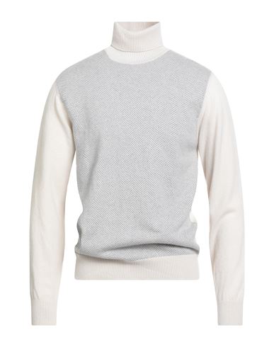 Luigi Borrelli Napoli Man Turtleneck Grey Size 44 Wool, Silk, Cashmere In Neutral