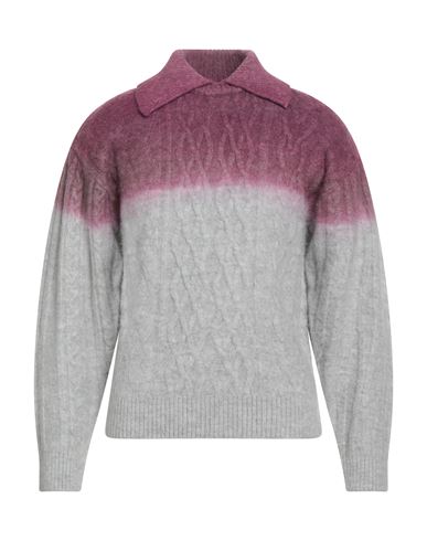 Ader Error Two-tone Stretch Acrylic Blend Sweater In Gray