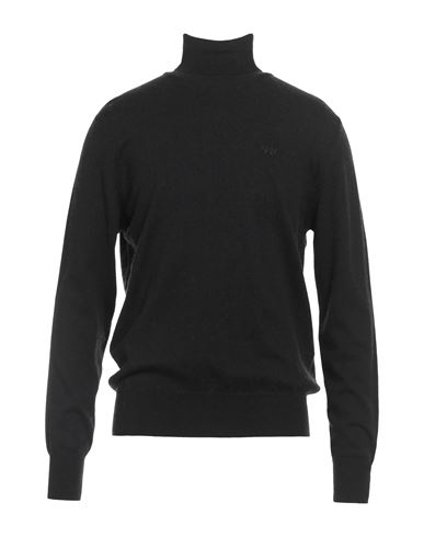 La Martina Man Turtleneck Black Size Xxl Cotton, Wool In Black