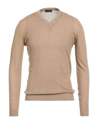 Roberto Collina Man Sweater Camel Size 38 Linen, Ecovero Viscose, Recycled Viscose In Brown
