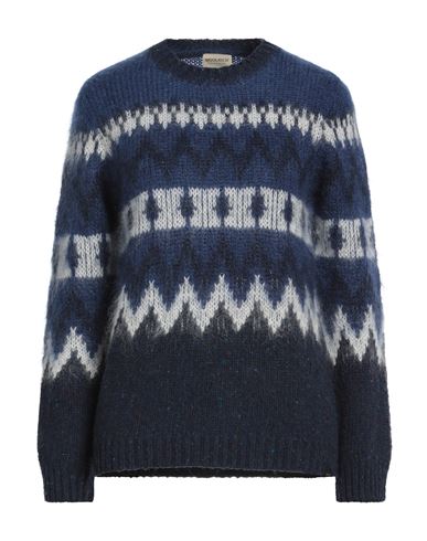 Woolrich Woman Sweater Navy Size M Wool, Mohair Wool, Polyamide, Viscose In Blue