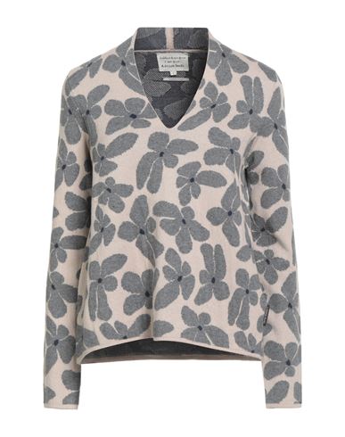 Alessia Santi Woman Sweater Beige Size 2 Cotton, Wool In Multi