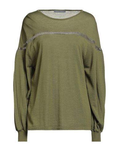 Alberta Ferretti Woman Sweater Military Green Size 12 Virgin Wool