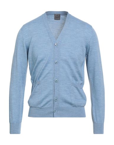 Dalmine Man Cardigan Pastel Blue Size 40 Merino Wool