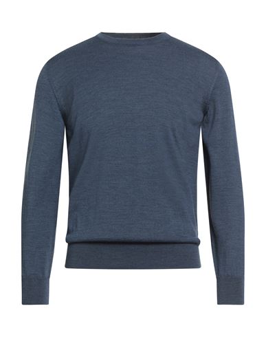 Dalmine Man Sweater Slate Blue Size 38 Merino Wool