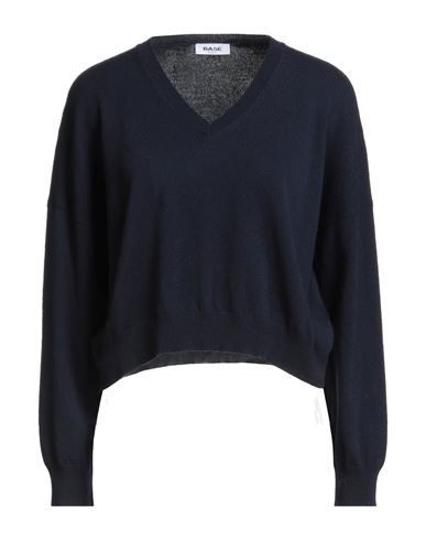 Base Milano Woman Sweater Midnight Blue Size 6 Wool, Silk, Cashmere In Blue