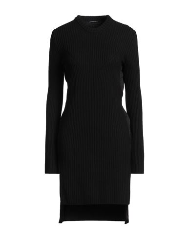 Ann Demeulemeester Woman Midi Dress Black Size S Virgin Wool, Viscose, Cotton In Black