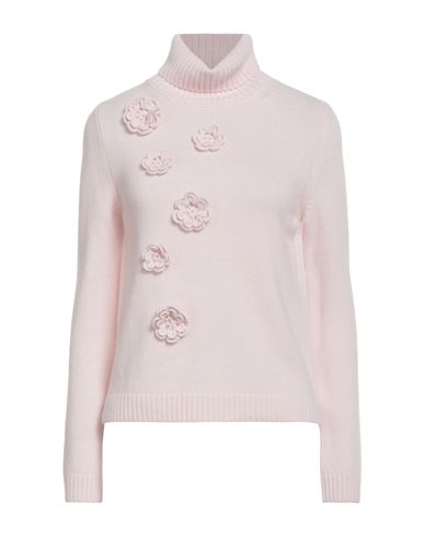 Anneclaire Woman Turtleneck Light Pink Size 6 Cashmere In Pink