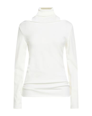 Akep Woman Turtleneck Ivory Size 10 Viscose, Polyamide, Elastic Fibres In White