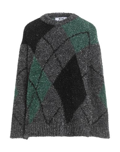 Msgm Woman Sweater Black Size S Polyamide, Metallic Polyester