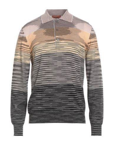 Missoni Man Sweater Pastel Yellow Size 44 Wool In Gray