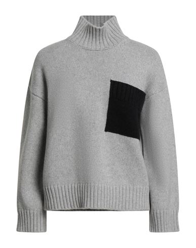 Liviana Conti Woman Turtleneck Light Grey Size L Cashmere, Polyamide, Wool In Gray
