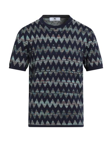 M Missoni Man Sweater Navy Size Xxl Cotton In Multi