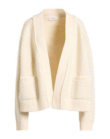 Laneus Woman Cardigan Ivory Size 8 Wool, Polyamide In Neutral