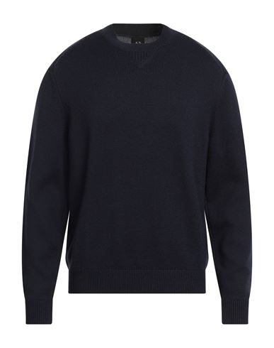 Armani Exchange Man Sweater Navy Size M Cotton, Acrylic, Virgin Wool In Blue