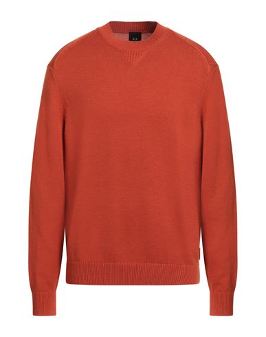 Armani Exchange Man Sweater Orange Size M Cotton, Acrylic, Virgin Wool In Orange