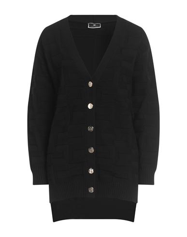 Elisabetta Franchi Woman Cardigan Black Size 4 Viscose, Polyester In Black