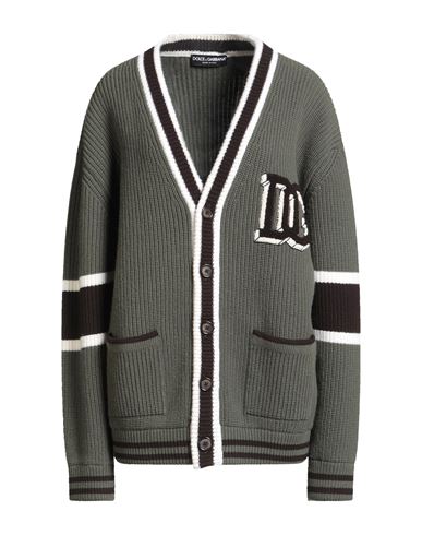 Dolce & Gabbana Woman Cardigan Military Green Size M Virgin Wool, Wool, Acrylic, Cotton, Polyester