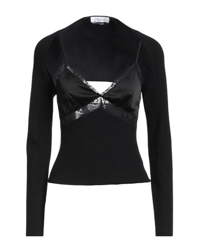 Blumarine Woman Twin Set Black Size 8 Polyamide, Acrylic, Wool, Polyester In Black