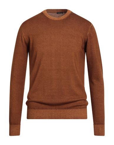 Retois Man Sweater Tan Size L Merino Wool In Brown