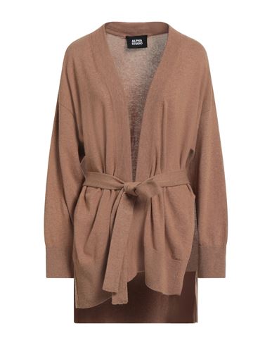 Alpha Studio Woman Cardigan Camel Size 8 Recycled Wool, Viscose, Polyamide, Recycled Cashmere In Sand