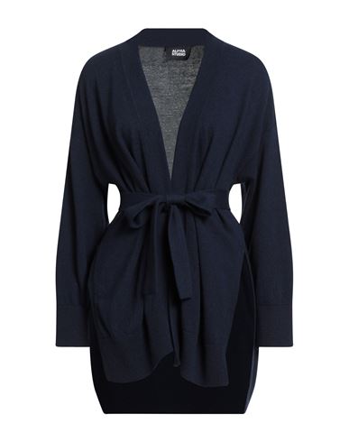 Alpha Studio Woman Cardigan Midnight Blue Size 6 Recycled Wool, Ecovero Viscose, Polyamide, Recycled In Blue