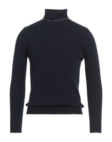 H953 Man Turtleneck Midnight Blue Size 36 Merino Wool In Blue