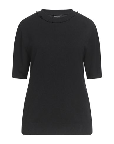 Fabiana Filippi Woman Sweater Black Size 10 Virgin Wool, Silk, Cashmere, Glass, Nylon In Black