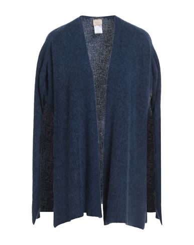 Siste's Woman Cardigan Navy Size L Polyamide, Alpaca Wool, Virgin Wool In Blue