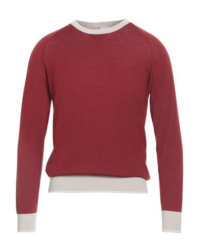 Eleventy Platinum Man Sweater Brick Size Xxl Wool In Burgundy
