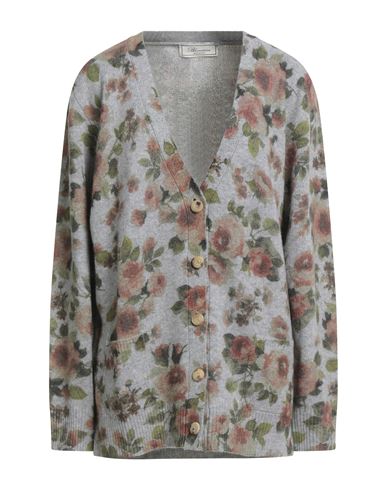 Blumarine Woman Cardigan Grey Size 8 Wool, Polyamide