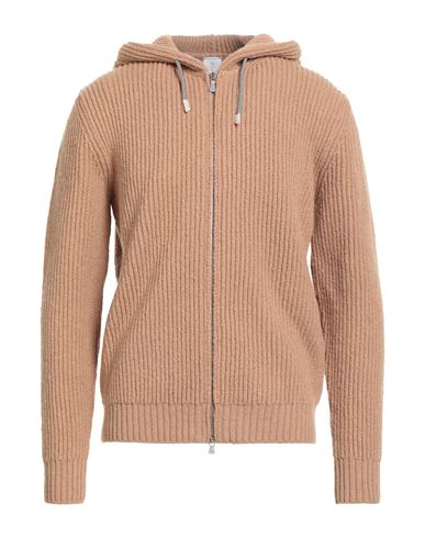 Eleventy Man Cardigan Camel Size Xxl Wool, Cashmere, Elastane In Sand