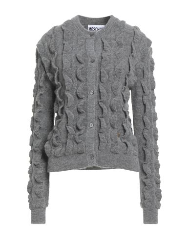Moschino Woman Cardigan Grey Size 6 Polyamide, Mohair Wool, Virgin Wool, Elastane In Gray