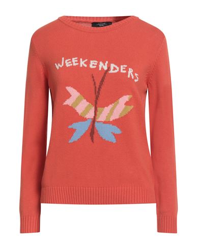 Weekend Max Mara Woman Sweater Orange Size L Cotton, Polyester In Orange