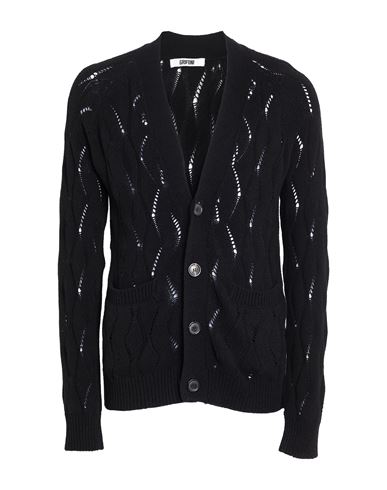 Grifoni Man Cardigan Black Size 38 Wool, Polyamide In Black