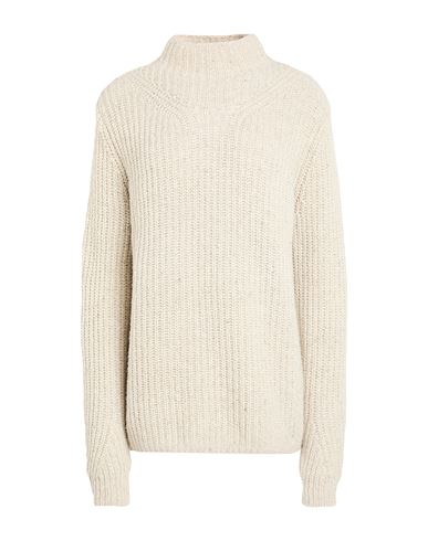 Alan Paine Woman Turtleneck Beige Size 39 Wool, Nylon, Alpaca Wool In Yellow