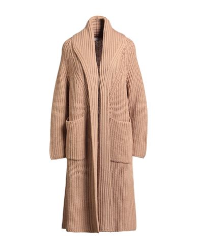 Liviana Conti Woman Cardigan Camel Size 10 Virgin Wool In Sand