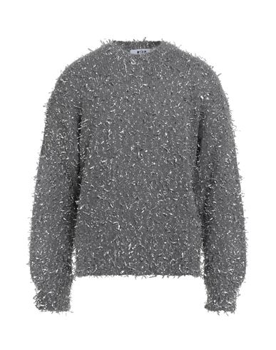Msgm Man Sweater Grey Size Xl Polyamide, Mohair Wool, Alpaca Wool, Metallic Fiber