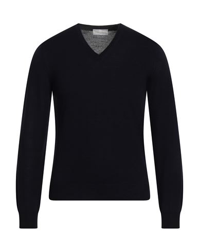 Richard Owen Richard Owe'n Man Sweater Midnight Blue Size 36 Virgin Wool In Black
