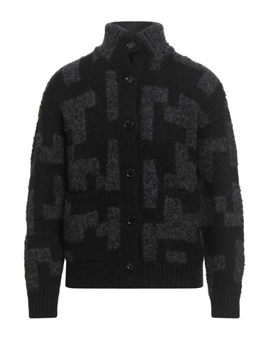 Roberto Collina Man Cardigan Black Size 38 Merino Wool In Black