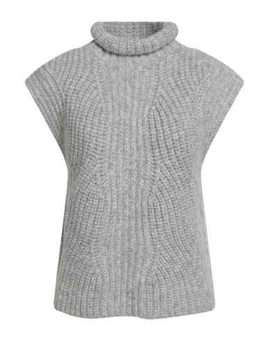 Eleventy Woman Turtleneck Light Grey Size M Alpaca Wool, Cotton In Gray