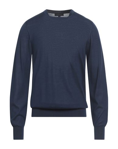 Sease Man Sweater Navy Size L Cashmere, Silk In Blue