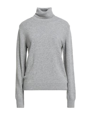 Mc2 Saint Barth Woman Turtleneck Light Grey Size L Polyamide, Wool, Viscose, Cashmere In Gray