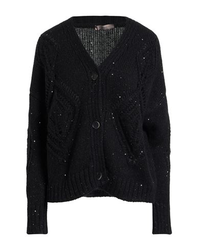 D Exterior D. Exterior Woman Cardigan Black Size L Polyester, Alpaca Wool, Polyamide, Merino Wool In Black