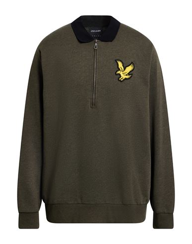 Lyle & Scott Man Sweatshirt Military Green Size Xxl Cotton, Polyester In Green