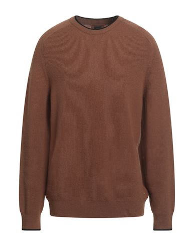 Hugo Boss Boss  Man Sweater Camel Size Xl Cashmere, Virgin Wool In Brown